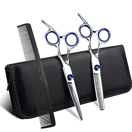 Hair Cutting Scissors Thinning Shears, Professional Haircut Kit Home Hair Cutting Scissors, Stainless Steel Salon Thinning Shears Barber Cutting Shears, 4 for Women, Men or Kids