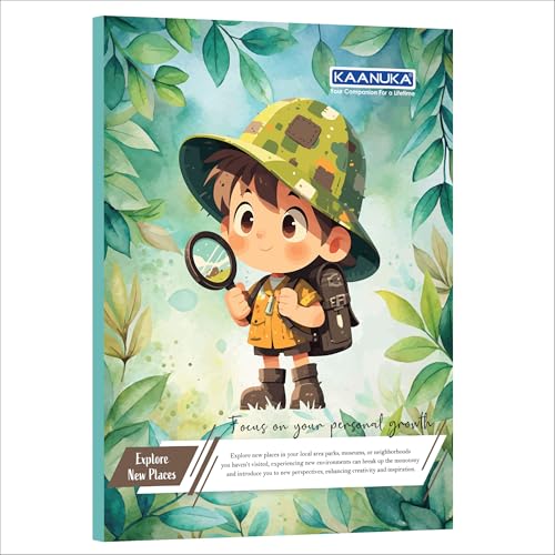 Image of KAANUKA Single Line Interleaf Notebooks | One Side Blank /Unruled And One Side Ruled Notebook | 172 Ruled & Unruled Pages | Crown /King Size Notebooks | 24 cm x 18 cm | Set of 5 Notebook