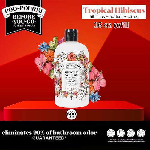 Image of Poo-Pourri Before-You-Go Toilet Spray 16-Ounce Refill Bottle, Tropical Hibiscus
