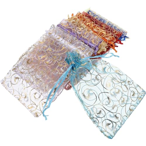 Bolsas de organza decorativas JEWEDECO para mesas de dulces y recuerdos de bautizos