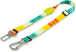 Dog Trip Brasil Cinto de Segurança Pet Universal para Cachorro Gato com Gancho Trava de Segurança Cães Gatos Carro Coleira Adaptador Ajustável Porte Grande Médio Pequeno Estampa Sunset