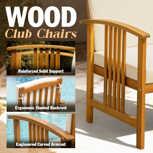 IDZO-Wood-Club-Chairs-Set-2-with-End-Table IDZO Wood Club Chairs Set 2 with End Table