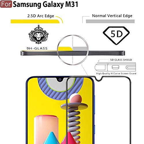 Image of CEDO Tempered Glass for Samsung Galaxy M31 / F41 / M31 Prime | Screen Protector Full HD Quality Tempered Glass Anti-Scratch Edge to Edge Coverage with Easy Installation Kit (Black)
