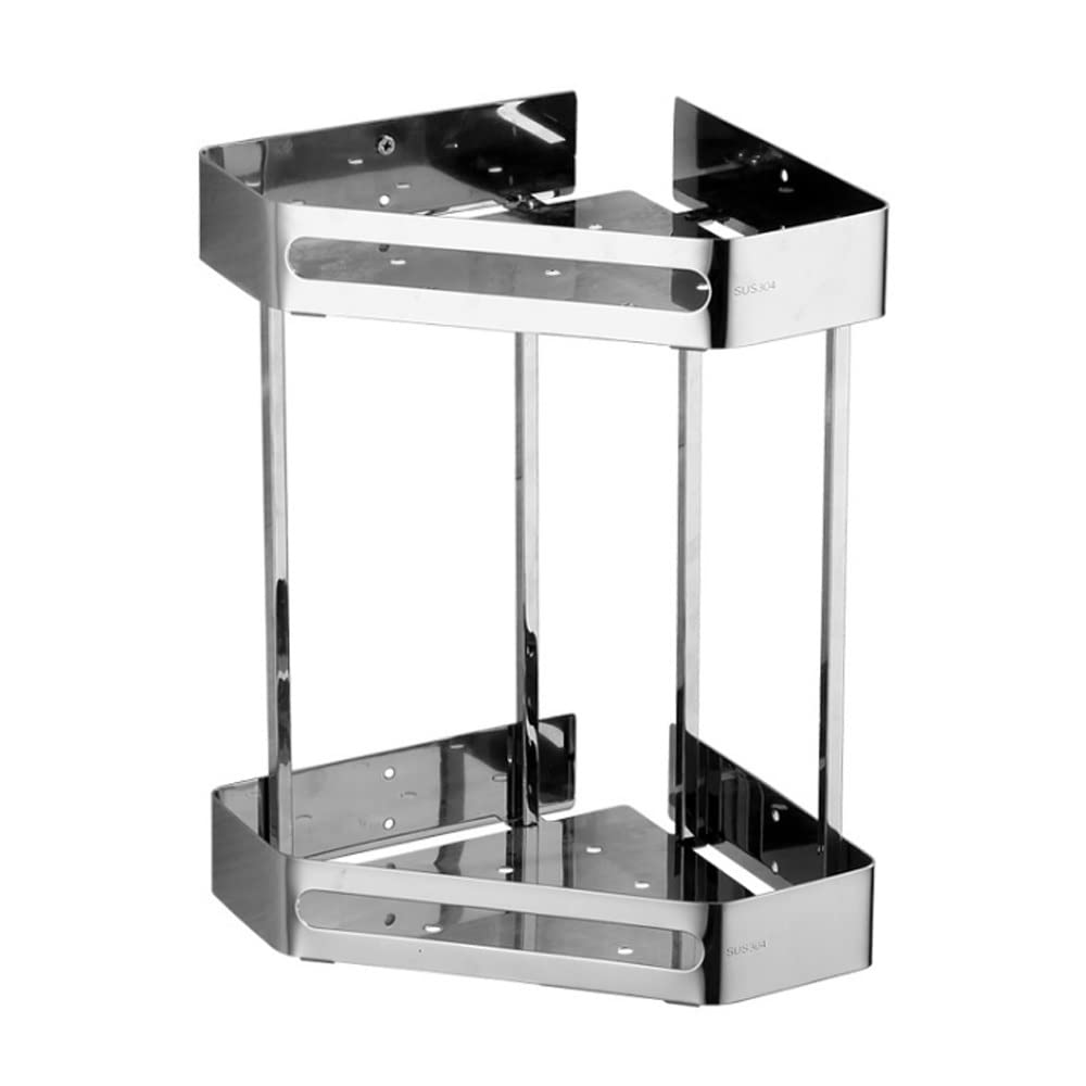 GFAZXDS Wall-Mounted Shower Shelves Elegant Corner Shelf Triangle Shelf Basket Shampoo Storage Caddy 304 Stainless Steel Diamond Corner