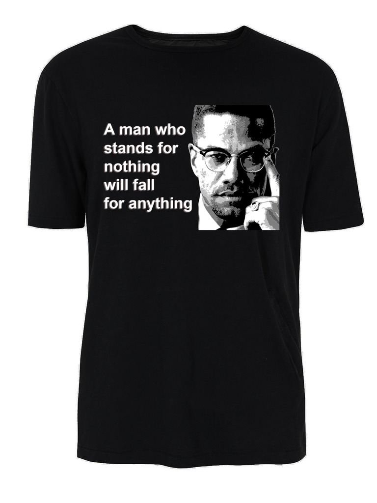 Malcolm X Man Quote Men's T-Shirt (XL, Black)