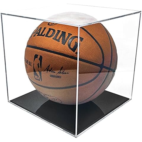 BallQube Basketball Display Case Autographed Basketball Case for Display Basketball Cube Display Memorabilia Basketball Display Case Square Clear Basketball Display Case Holder Box Cover