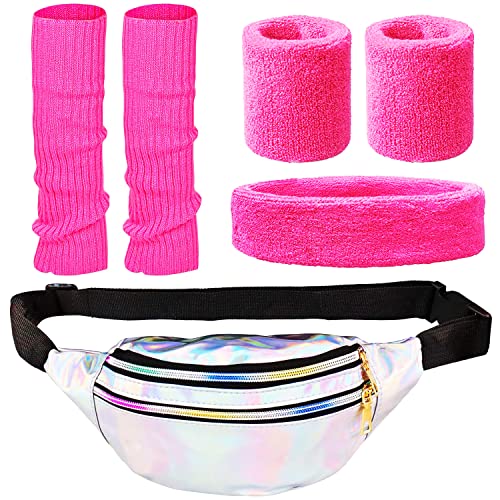 HIQE-FL 80 Jahre Kostüm Zubehör für Damen Set,6Pcs Neon Perlenkette...