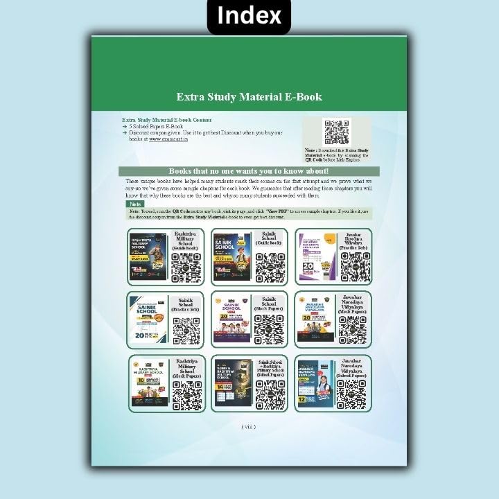 Image of Examcart Jawahar Navodaya Vidyalaya (JNV) Class 6 Entrance Exam Study Guide Book 2027 | NCERT Based Complete Theory, Chapterwise Question | Solved Paper + Practice Set (English Medium)