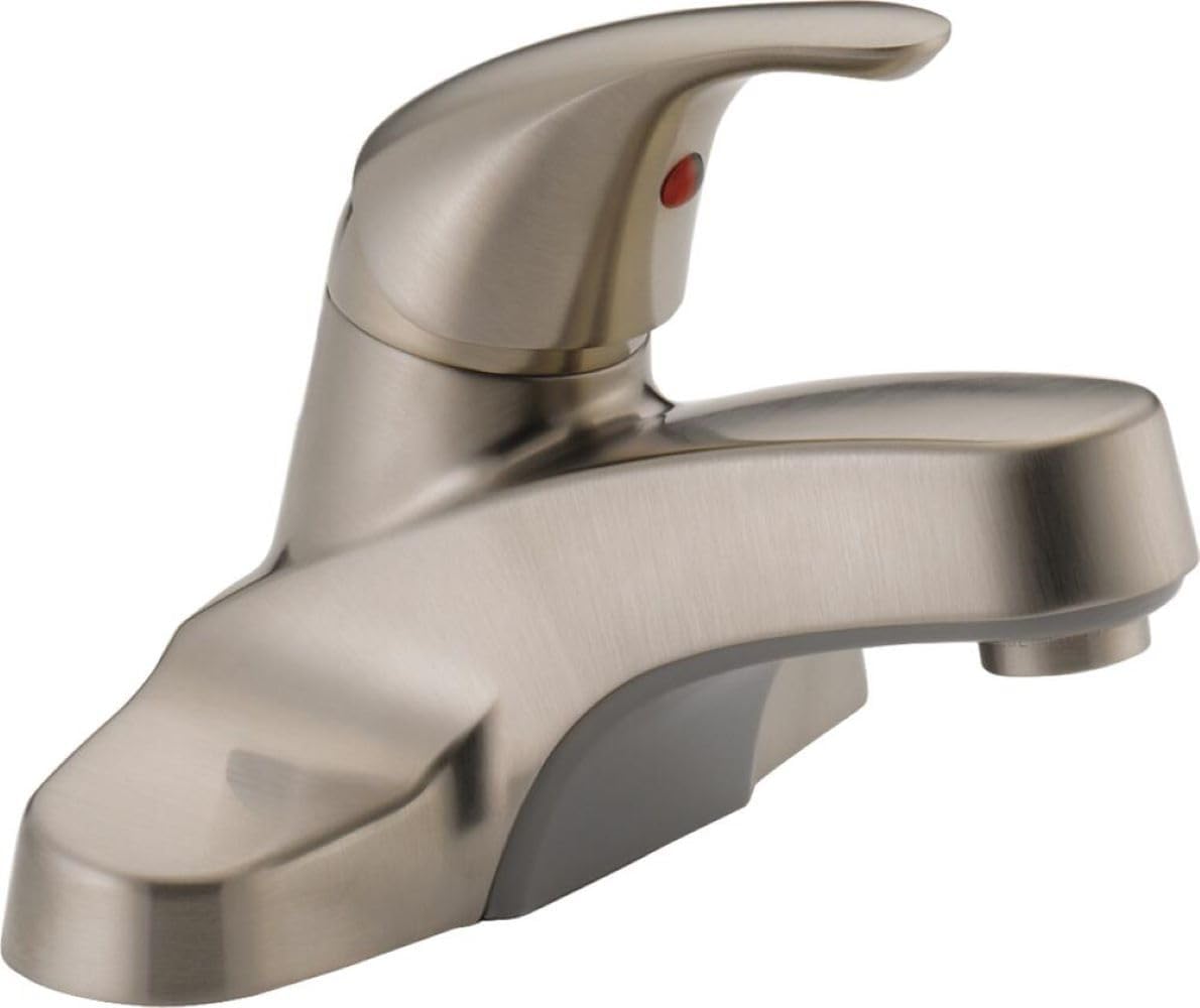 Peerless P136LF-BN-M Single Handle Bathroom Faucet, 1.0 GPM Water Flow, Brushed Nickel