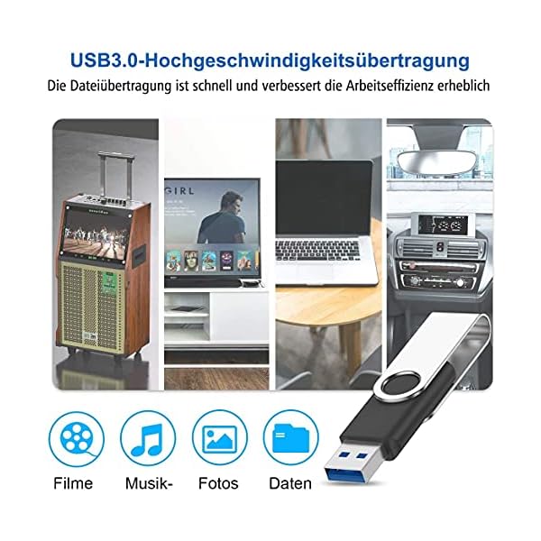 USB Stick 64GB,KROCEUS Speicherstick USB 3.0 Mini High Speed-Flash-Laufwerke USB Flash Drive Pen Drive Thumb Drive für… – Bild 8