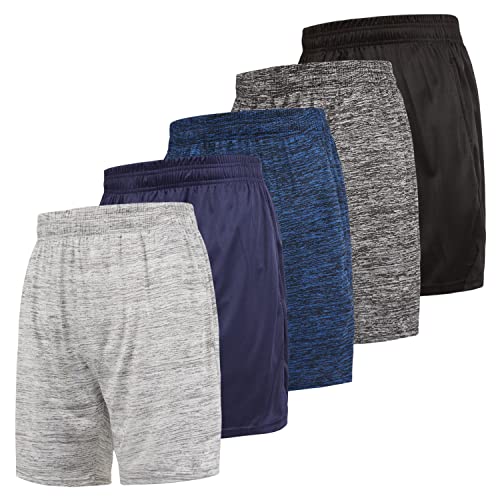 Ultra Performance 5 Pack Mens Athletic Basketball Shorts, 7 inch Running Workout Gym Shorts for Men, SM – 5X