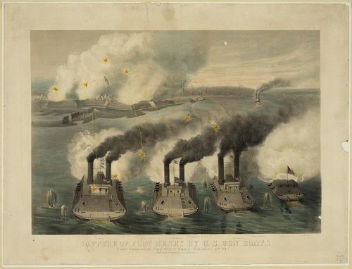 HistoricalFindings Photo: Capture of Fort Henry by U.S. Gun Boats,February 6,1862,American Civil War