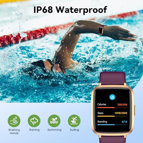 Image of Fitness Tracker Watch with Heart Rate Monitor, Activity Tracker with Pedometer, Sleep Monitor, Calories & Step Counter, IP68 Waterproof Smart Watches for Women Men Fitness Watch for Sports