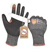 [DONFRI] 防刃手袋 軍手【耐切創レベル9】 作業用手袋滑り止め 切創防止 PUコーティング付き 耐摩耗 耐引き裂き 耐油 災害用 草むしりガーデニング DIY 調理用 防災グッズ (1組, L)