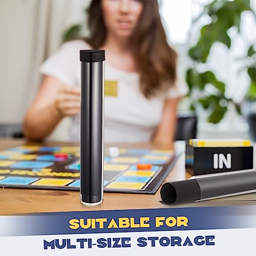 Hsei 8 Pcs Gaming Prism Playmat Tube 15 Inch Play Mat Poster Holder Tube Easy in and Out Playmat Case for Card Storage Toy Card Play Mat, Won't Roll Off Surfaces(Black, Clear) by Hsei - Image 5