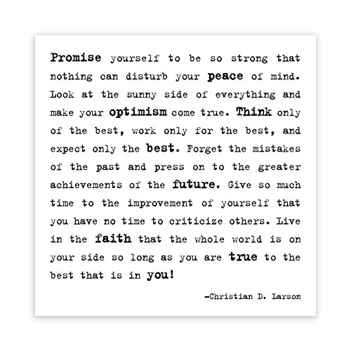 Make Your Optimism Come True - Christian D. Larson Black and White Magnet