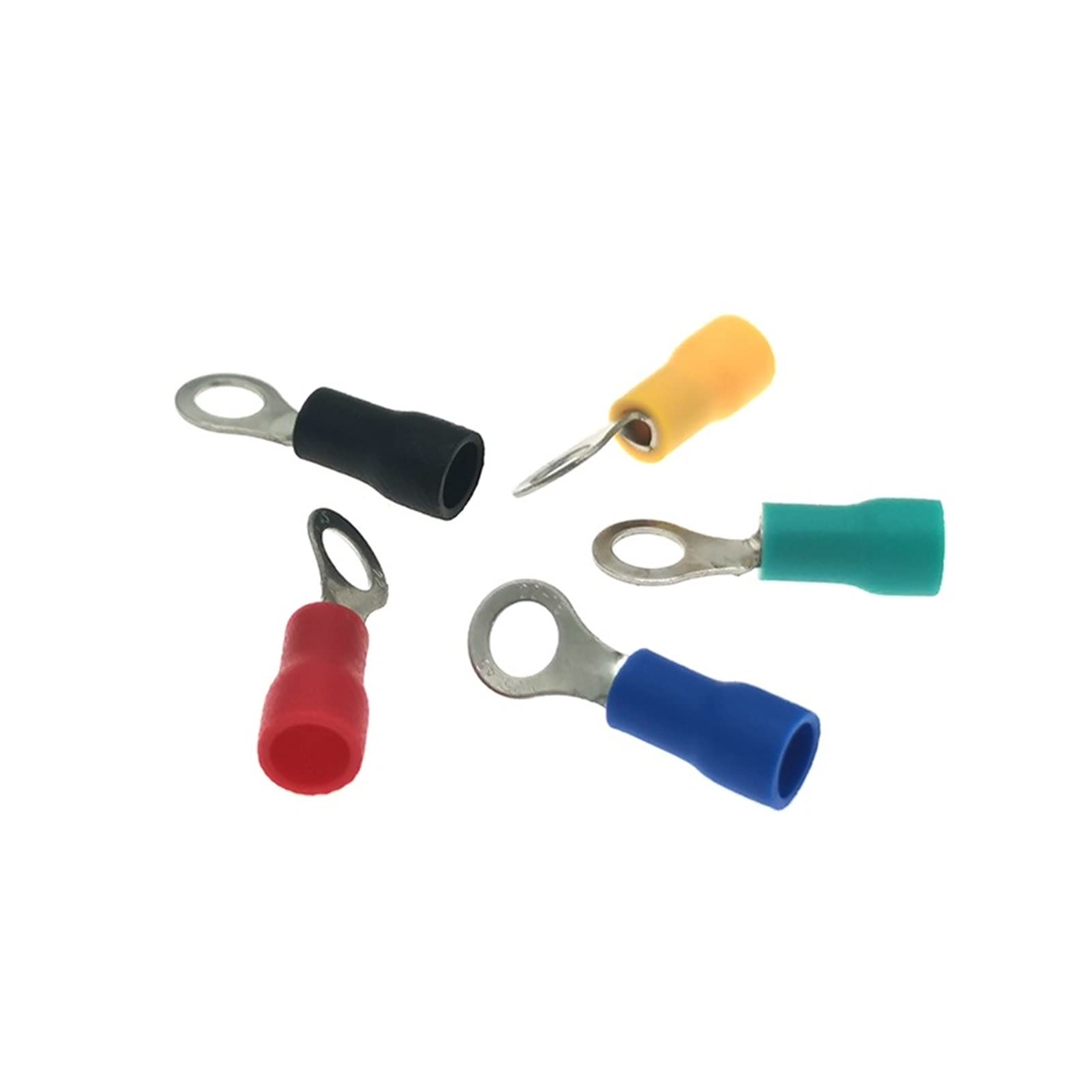 Crimpverbinder, Quetschklemmen, 500 Stück, isolierte elektrische Kabelverbinder, RV1.25-3/4/5/6/8/10/12 Aderendhülsen 22–16 AWG 0,5–1,5 mm² (Farbe: Rot, Stifte: RV1,25–6) (Farbe: Rot)