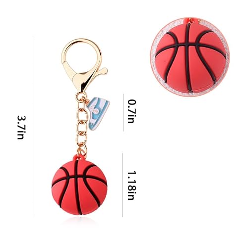 3D Basketball Keychain with Shoes Sneakers Charm Key Chain Basketball Birthday Christmas Gifts for Boys Girls Teens Sports Lovers Bag Charms for Backpack Decors Accessories Party Favors