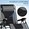 MFSTUDIO Zero Gravity Chairs, Oversized Patio Recliner Chair, Padded Folding Lawn Chair with Cup Holder Tray, Support 400lbs, Grey