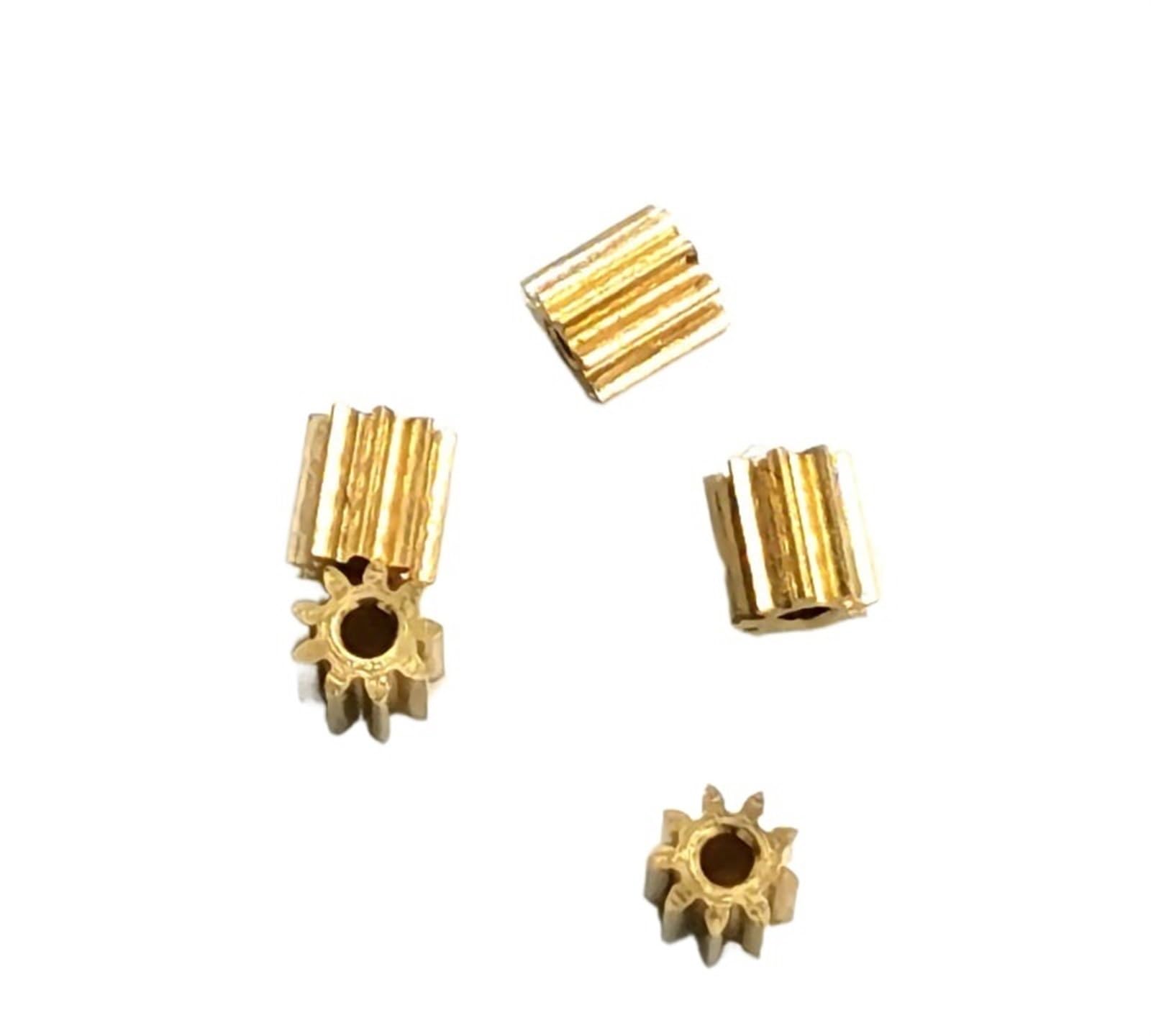 Bevel Gear Pinion Hardware Mechanical 5pcs 91A 0.25M Brass Pinion 9 Teeth OD 2.8mm Metal Copper Hole 0.97mm Mechanical Small Modulus Gear(9 Teeth-Height 1.5mm)