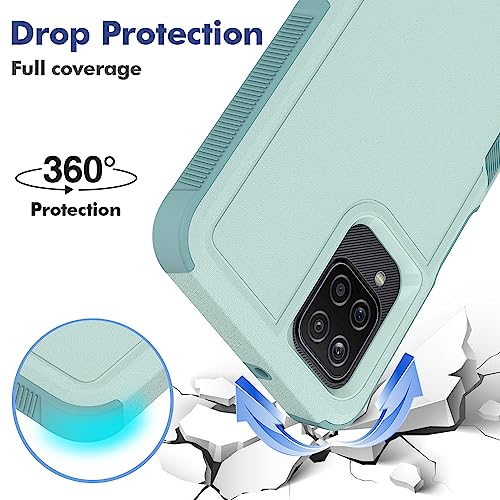 Coque Samsung A12 Jeylly antichoc turquoise à double couche rigide