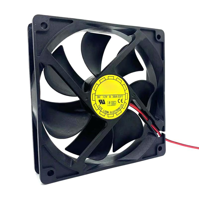 D12BH-12D 12038 12CM Cooling Fan, 12V 2-Wire 2-Pin 0.3A Industrial Silent High Air Volume Fan