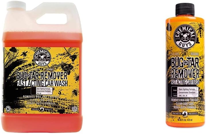 Chemical Guys CWS_104 Concentrated Bug and Tar Remover Car Wash Soap & Refill Kit, 2 Bottles - (1) 16 oz and (1) Gallon (Works with Foam Cannons, Foam Guns or Bucket Washes) 144 oz