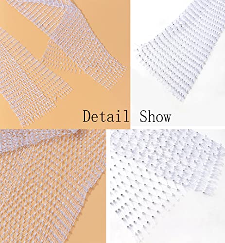 Women's Mesh Rhinestone Pants See Through Fishnet Leggings Hollow Out Bikini Swimsuit Cover Up Trousers Bottoms2