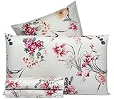 ​📐​ SET PERCALLE INCLUDE: Lenzuola da Sotto 180x200 cm con 4 angoli h 26 cm con bordi elasticizzati + Lenzuola Piano da Sopra 250x290 cm + 2 Federe 52x82 cm
