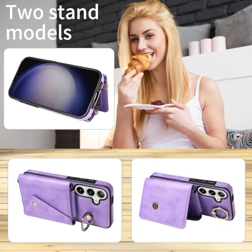 Étui portefeuille cuir texturé Samsung S24 Plus chic et durable - 5