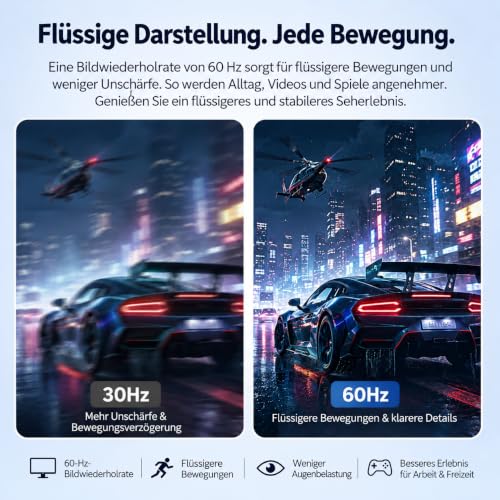 ZZA 32 Zoll Full HD Monitor, 1920 x 1080, PC-Bildschirm für Homeoffice, VA – Ansicht 5