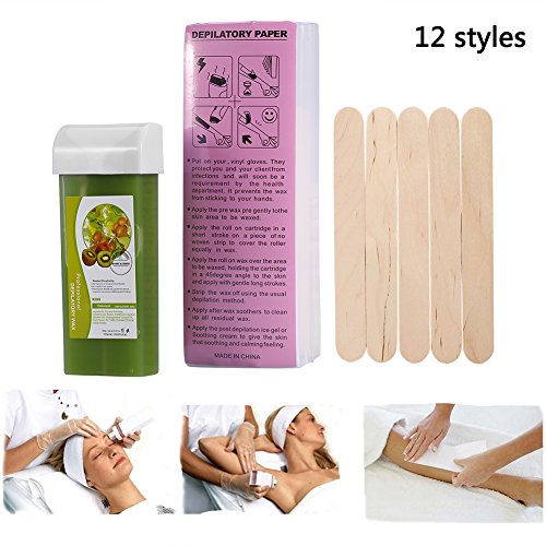 Cartucho de cera decorativo recarregável Roll-on Sensitive Skin Wax Hair Removal Salon com papel dec