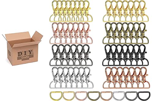 Image of DIY Crafts 5 Pcs Slide Buckles, Silvery, Swivel Clasps with D Rings Slide Buckles Set Lanyard Snap Hooks Keychain Clip Hooks D Keychain Rings Lobster Cla (5 Pcs Slide Buckles, Silvery)