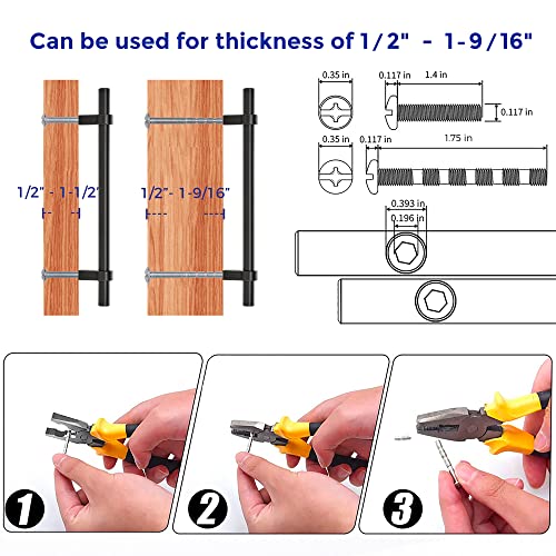 Image of Ravinte 20 Pack 8-13 /16 Inch Cabinet Pulls Matte Black Kitchen Cabinet Hardware Cupboard Handles with Square Base 8-13 /16 inch Length,6.3 inch Hole Center