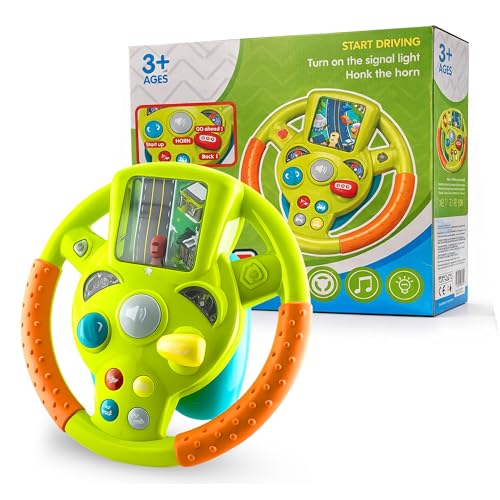 Image of Steering Wheel Toy for Kids | Realistic Car Driving Simulator with Lights, Sounds & Music | Automatic Steering Wheel Toy for Boys & Girls | Fun & Educational Pretend Play Toy for Toddlers (ZVYSW01)
