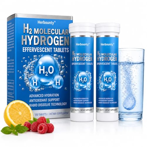 Molecular Hydrogen Tablets for Drinking Water 16 PPM 100 Pcs H2 Supplement