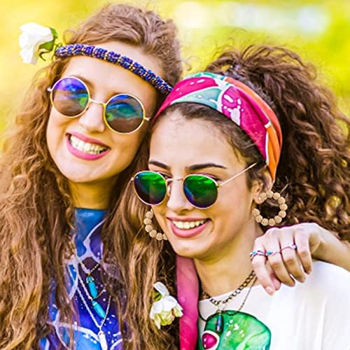 Yolev Rattan Earrings Retro Rattan Ball Big Hoop Earrings Handmade Lightweight Geometric Circle Shape Boho Straw Wicker Raffia Earrings Summer Beach Dangle Earrings for Women Girls