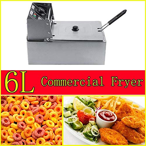 Elektrische friteuse mit öl,6L-Gewerbliche Fritteuse,Profi Gastronomie Kaltzonen Fritteuse mit Korb und Temperaturregler für den gewerblichen – Bild 7