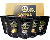 Kaffee Globetrotter - Echte Raritäten - Box (Ganze Bohne) - 5 Mal 100g Raritäten Spitzenkaffee - Werden Sie Zum Entdecker - Geschenk Set - Länder Kaffee aus aller Welt - Kaffeebohnen im Geschenkkarton