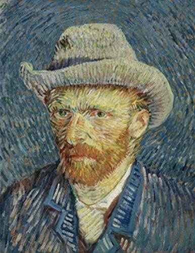 Image of Tallenge - Self Portrait With Grey Felt Hat - Top 10 Vincent Van Gogh Poster Collection - Post Impressionist Painter- Small Poster Paper (12 x 17 inches)