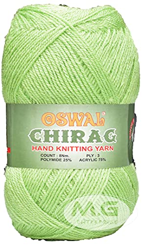 Image of Chirag Bigboss Apple Green (200 gm) Wool Ball Hand Knitting Wool /Art Craft Soft Fingering Crochet Hook Yarn, Needle Knitting Yarn Thread Dyed