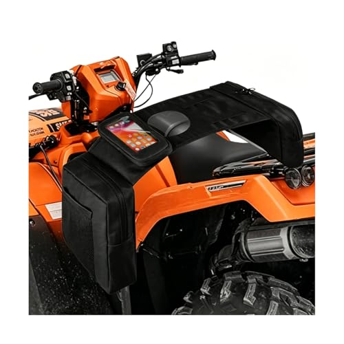 Alforja para tanque de ATV para Can-Am Outlander Hunting Edition 2020-2026, bolsa de almacenamiento tipo silla de montar, gran capacidad, resistente al agua, bolsillo para teléfono con pantalla táctil, diseño con gancho y bucle