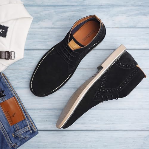 Image of LOUIS STITCH Chukka Boots for Men| Suede Leather Boots for Men| High Ankle Casual Boot | Casual Office & Trekking Shoes | Hiking Boots for Men | Stitch Down Desert Boots | [LSSDSUCKBGJB ]