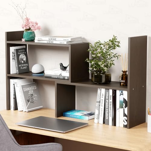 Image of Lukzer Multipurpose Storage Rack - Adjustable Engineered Wood Bookcase & Display Stand for Living Room & Bedroom (MR-011 /Wenge) DIY