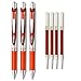 Pentel EnerGel Deluxe RTX Liquid Gel Ink Pen Set Kit, Pack of 3 with 4 Refills (Orange - 0.7mm)