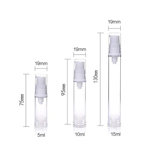 Miniatura 4 de Botella de prensa de bomba sin aire, botellas vacías de loción al vacío, envases transparentes, cosméticos, cuidado de la piel, dispensador de