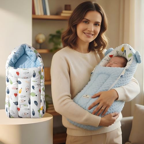 Image of StarAndDaisy 3 in 1 Baby Sleeping Bag /Baby Bedding Set for New Born, Baby Bed for New Born /Very Soft & Comfortable Sleeping Bag for Baby Bed for 0-12 Months /Foldable & Washable Cotton Design -White