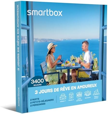 Smartbox - Coffret cadeau Séjour de rêve 2 ou 3 jours dans un château ou un établissement étoilé pour 2 à 4 personnes - Idée cadeau évasion