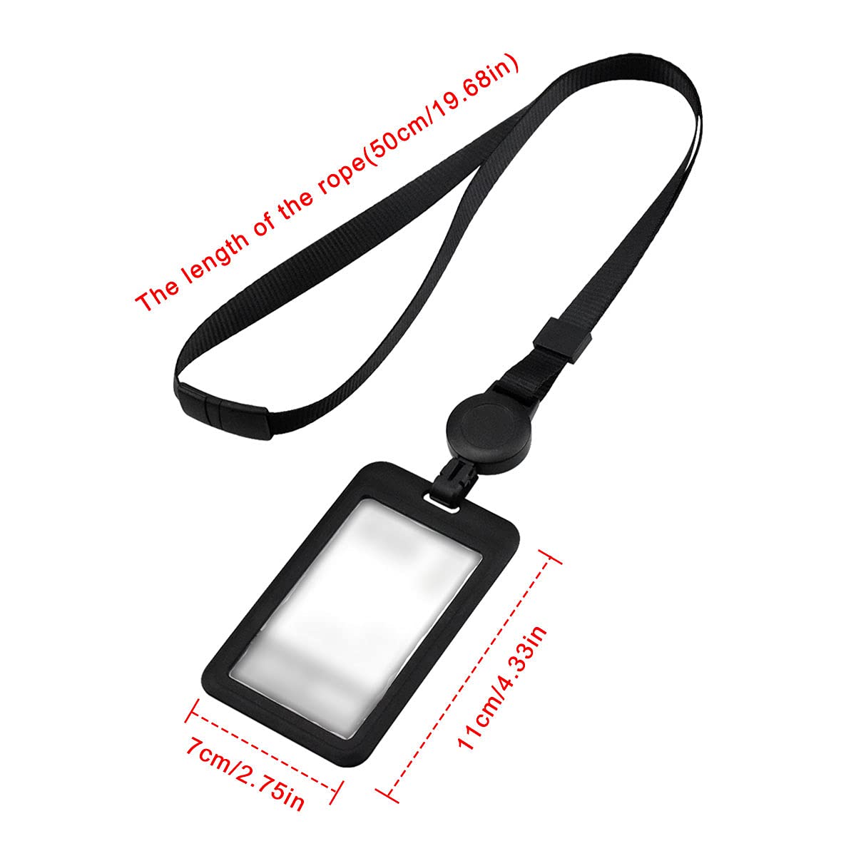 Porta Badge Retrattile Da Collo - Con Finestra Trasparente Per Tessere - Foto 3