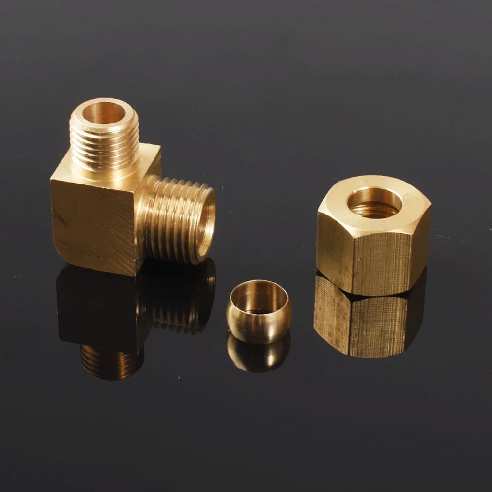 Złączki rurowe 6 8 10 12 15 16-28 mm Średnica zewnętrzna rury x 1/8" 1/4" 3/8" 1/2" 3/4" 1" Złącze zaciskowe kolankowe męskie Mosiężne złącze(1 BSP 22mm)